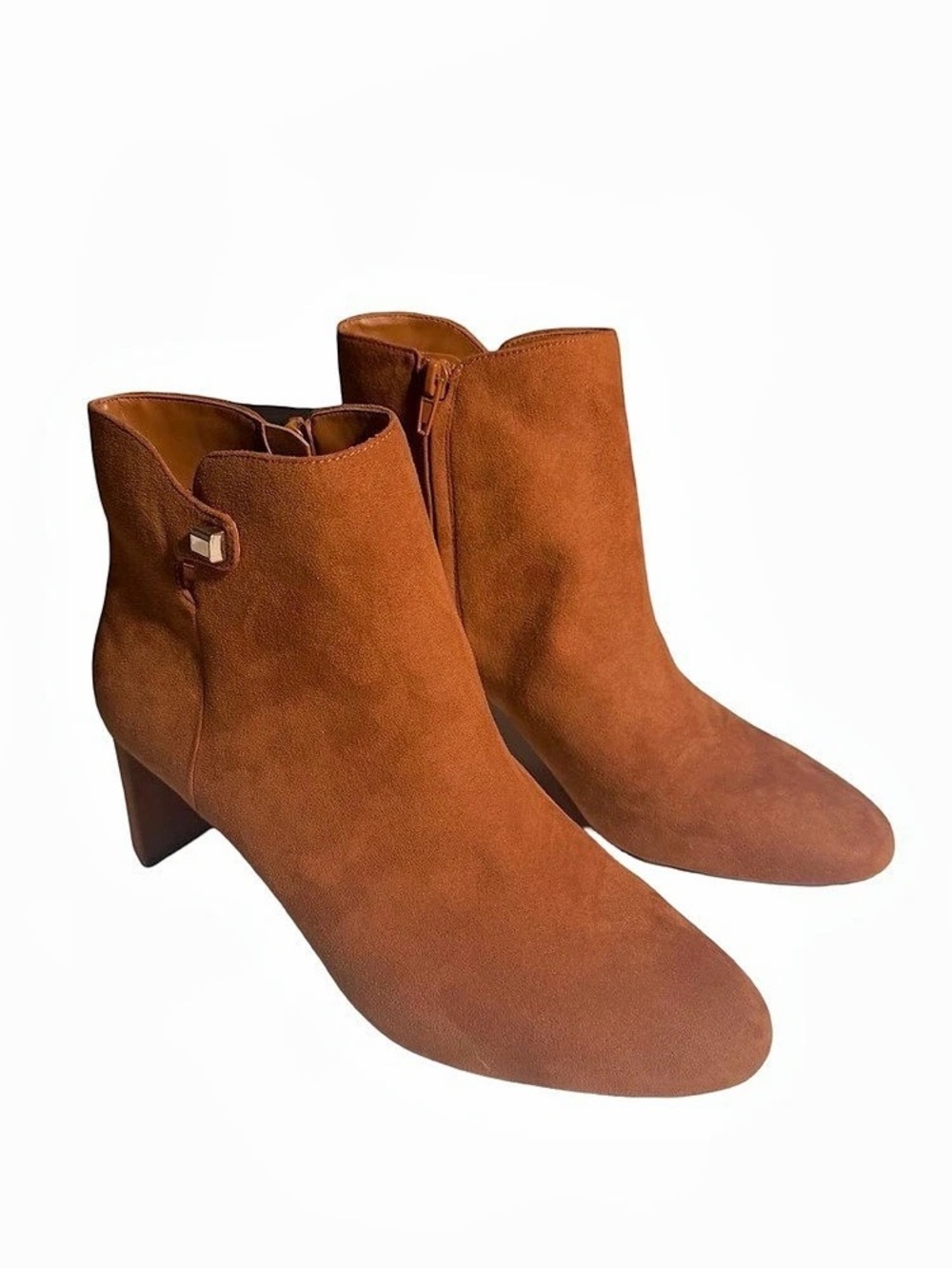 Alfani Paame Women’s Cognac Suede Ankle Booties Size 9M